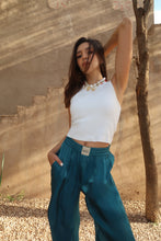 Charger l'image dans la galerie, PANTALON 100% SOIE COBALT