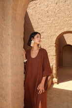 Charger l'image dans la galerie, ROBE EN LIN MANCHES 3/4- ULYSSE MARRON