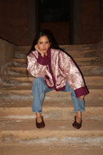 Charger l'image dans la galerie, VESTE EN BROCARD - "MIDNIGHT ROSE"