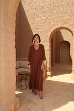 Charger l'image dans la galerie, ROBE EN LIN MANCHES 3/4- ULYSSE MARRON