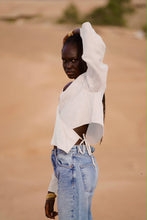 Charger l'image dans la galerie, MAISON BEIGE ASYMMETRICAL LINEN TOP "WHITE DUNE" - MAISON BEIGE