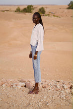 Charger l'image dans la galerie, MAISON BEIGE ASYMMETRICAL LINEN TOP "WHITE DUNE" - MAISON BEIGE