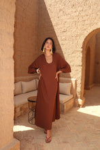 Charger l'image dans la galerie, ROBE EN LIN MANCHES 3/4- ULYSSE MARRON
