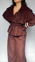 Charger l'image dans la galerie, ENSEMBLE EN LAINE MINI TRENCH ET PANTALON - MARRON CHOCOLAT
