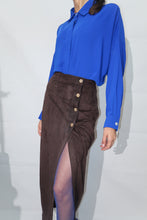 Charger l'image dans la galerie, JUPE LONGUE SUÉDINE - ÉBÈNE
