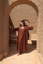Charger l'image dans la galerie, ROBE EN LIN MANCHES 3/4- ULYSSE MARRON
